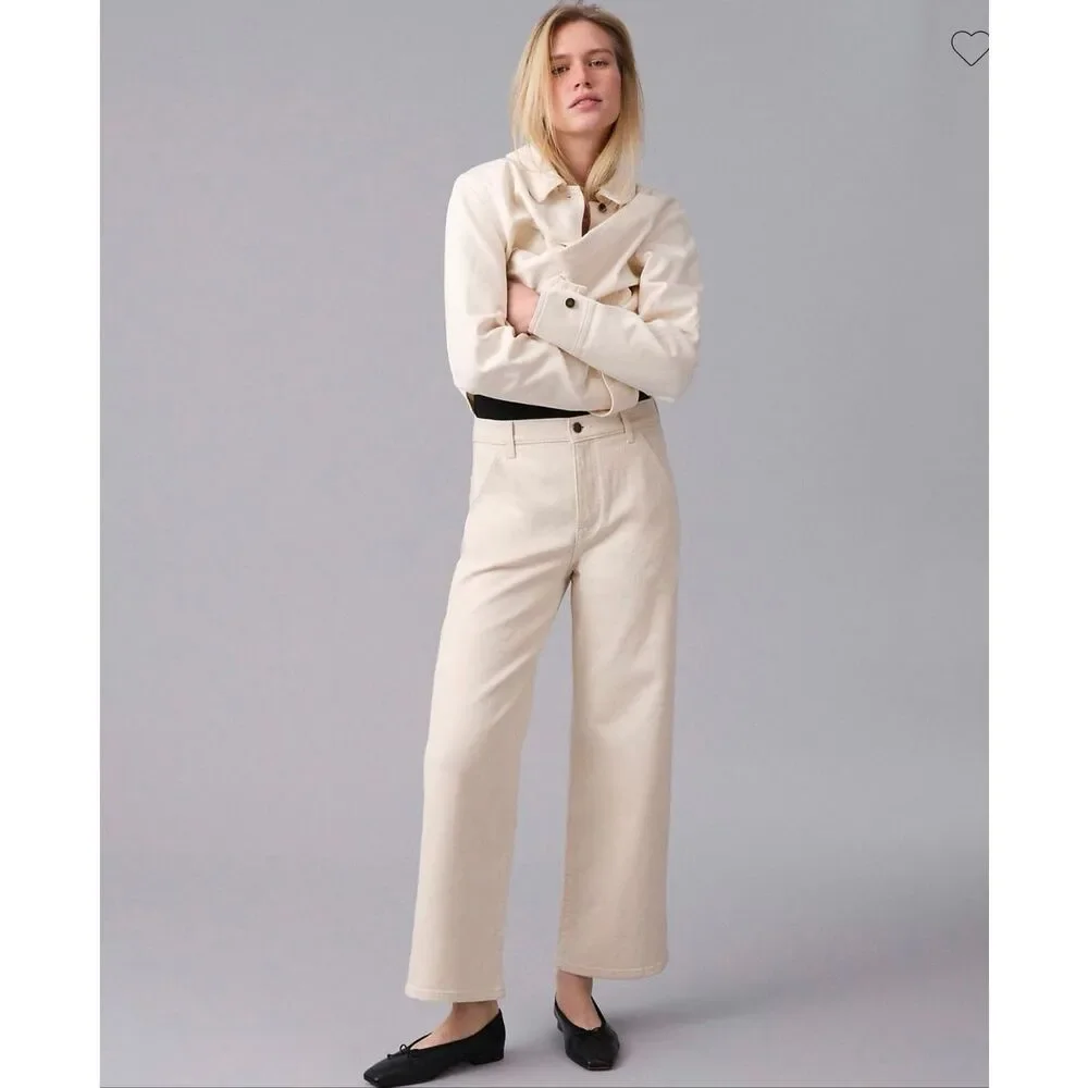J. Crew Tall utility slim-wide jean in Ecru NWT Size 30T